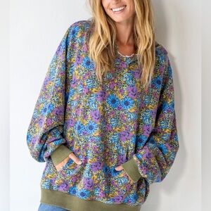 Natural Life Oversized Floral Hoodie